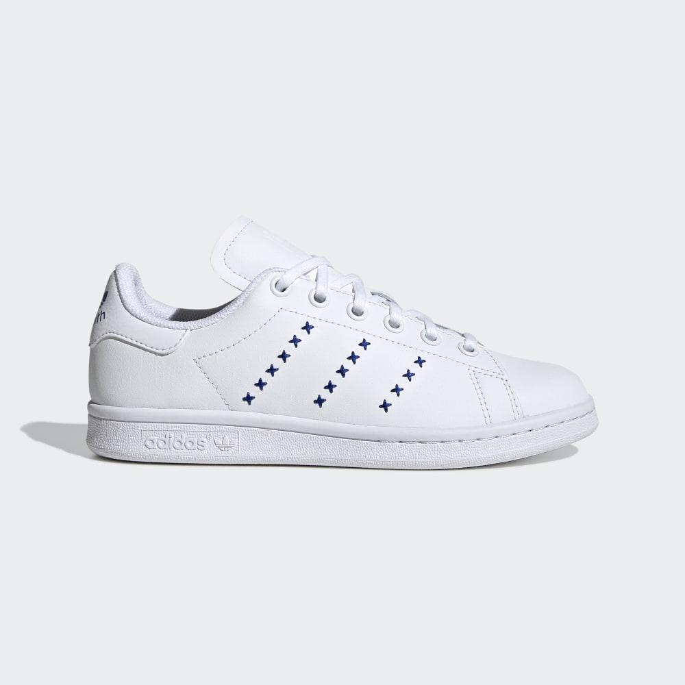 Adidas Boys' Stan Smith Originals Shoes White/Royal Ireland EG6496